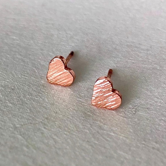 Jewelry - Rose Gold Heart Stud Earrings